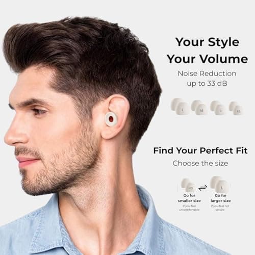 Noise Cancelling Silicone Ear Plugs for Sleeping & Focus – Reusable Silicone Ear Plugs for Noise Sensitivity, Study, Travel & Relaxation | 33dB Noise Reduction Hearing Protection Earplugs — view 3