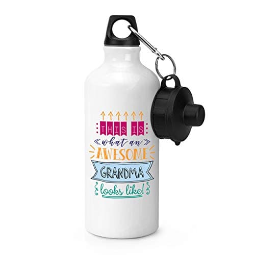 Gift Base This Is What An Awesome Grandma Looks Like Sports Bottle Water Gym 600ml White