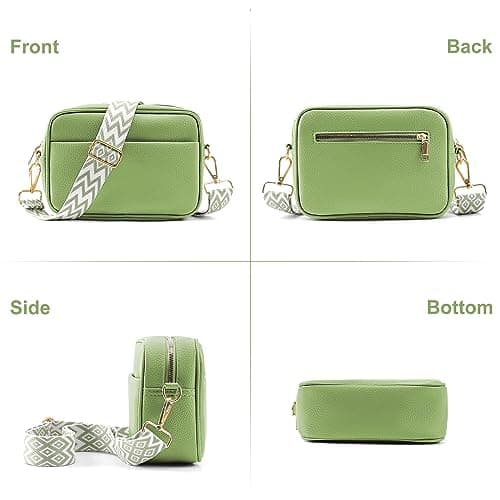 TIAASTAP Crossbody Bags for Women - Leather Handbags & Shoulder Bags Ladies Camera Cross Body Bag with Adjustable Wide Strap and Chain for Travel Shopping Work (Green) — view 3