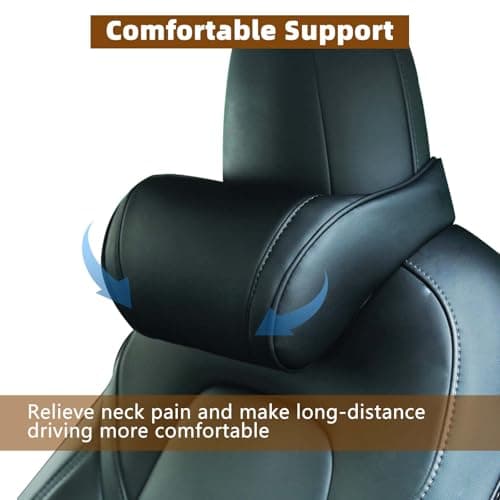 TOPABYTE Car Neck Pillow for Driving Memory Foam Headrest Black, 2 Packs — view 5
