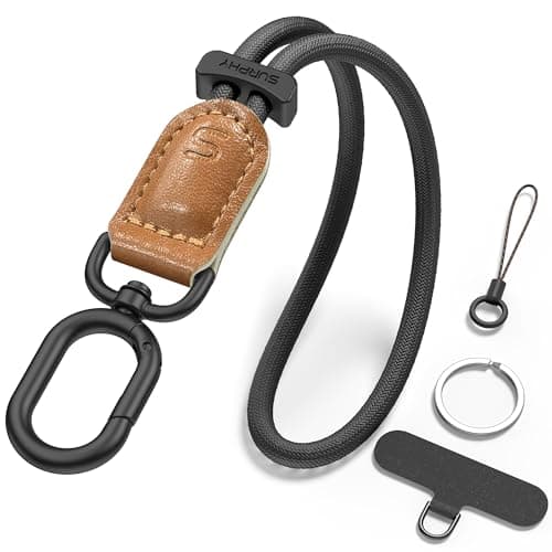 SURPHY Leather Strap for Phone, Adjustable Stylish Anti-Theft Wrist Lanyard