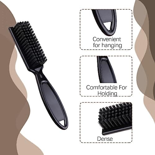 4PCS Fade Brush, Clipper Cleaning brush Hair Clipper Cleaning Hair Brush Bristle Hair Brush Beech comb with Beech Handle Used for Men with Thin or Thick Hair Styling Beard Brush — view 3