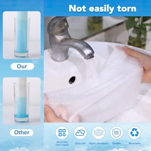 Lanjue 100PCS Disposable Face Cloths, Compressed Cotton Towels, 8.6x7.8 In — view 3