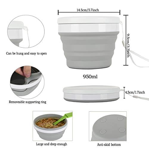 Lazymi Large Camping Dinner Set Portable Silicone Collapsible Bowl Cup Mug — view 5