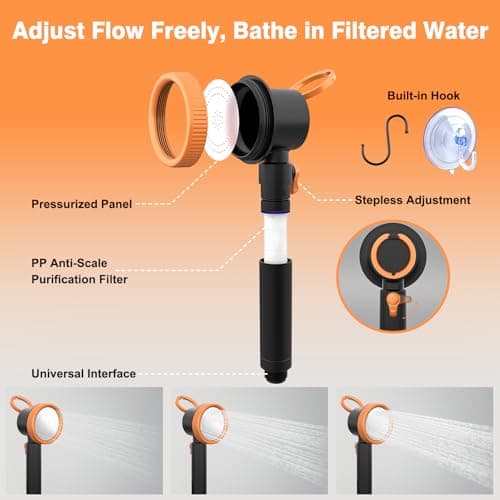 Heyeke Portable Camping Shower, 8000mAh Rechargeable Battery Pump — view 4