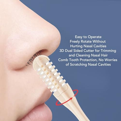 ZJchao 2 in 1 Nose Hair Trimmer & Ear Spoon, 5 Pack Manual Grooming Tool with 360 Degree Rotary Heads, Safe Portable for Men Women, Travel Personal Care Kit (10 PCS) — view 4