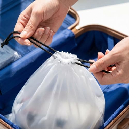 Aieino 10pcs Shoe Bags for Travel Clear 30x40cm Waterproof Drawstring Bag — view 4