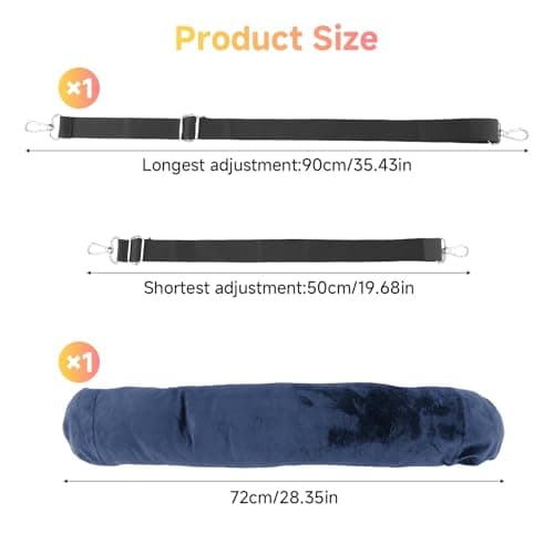 OIHCAZ Stuffable Travel Pillow, Fillable Neck Pillow for Travel with Adjustable Straps, Portable Soft Airplane Pillows Stuffable with Clothes for Essentials Extra Luggage, Travel Essentials (Blue) — view 2