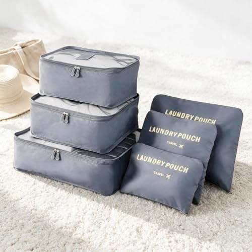 6 Set Compression Packing Cubes for travel Suitcases & Backpack & Luggage — view 6