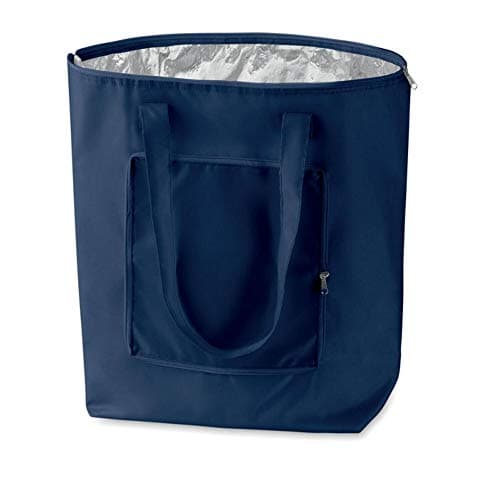 PromotionGift - Reusable Foldable Cooler, Shopping, Beach Bag Light and Durable, with Inner Aluminium Lining for Perfect Cooling Function - 25L (navy)