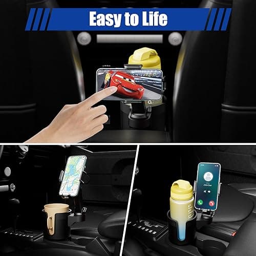 CYEVA 2 in 1 Car Phone Mount - Long Arm with 360° Rotation, Compatible with All Smartphones, Black — view 2