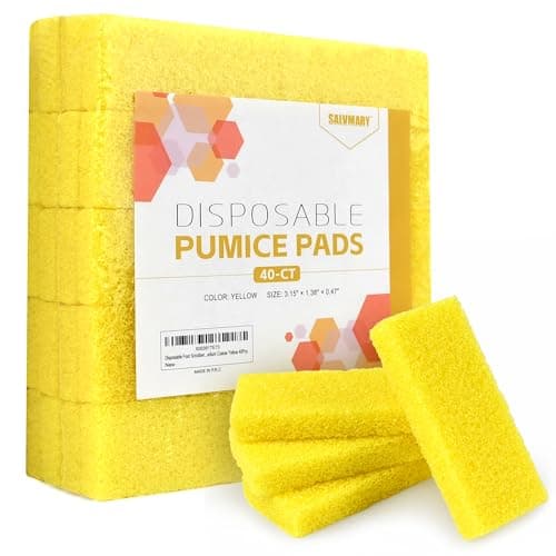 SALVMARY Disposable Pumice Stone for Feet Hard Skin Callus Remover Foot Scrubber Yellow 40 Pcs