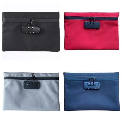 Money Bag with Lock, Security Smell Proof Bag, Lockable Cash Bag with Zipper, Smell Proof Pouch for Travel(Red) — view 2