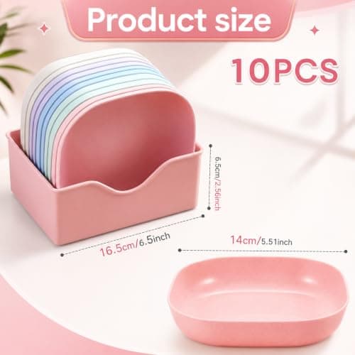 10 Pack Square Cat Bowls with Spoon – for Organised Multi-Cat Feeding — view 2
