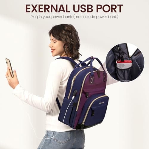 LOVEVOOK Laptop Backpack for Women, Waterproof 15.6 inch Work Bag Womens — view 4