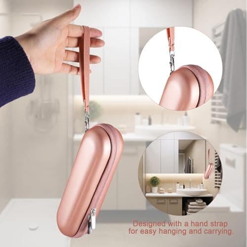 Electric Toothbrush Travel Case, Portable Electric Toothbrush Case with Accessories Storage, Toothbrush Holder for Travel School Business Trips (Rose Gold) — view 6