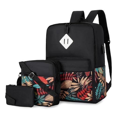 LOVIVER Laptop Backpack Hand Bag Gift Business Casual with USB Charging Port College School Computer Bag Crossbody Bag for Men Women, Black — view 4
