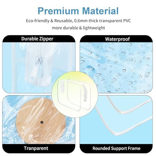 X-BLTU 12 Pcs Clear Travel Toiletries Bag with Zipper, for Women Men, White — view 3