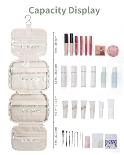 Narwey Large Hanging Travel Toiletry Bag for Women, Wash Bag for Toiletries — view 5