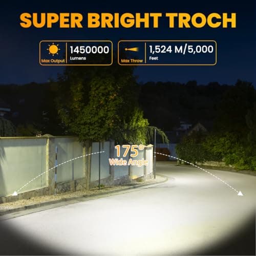 LETOUR Torch LED Super Bright Multifunction Flashlight 7 Modes Rechargeable Work Lights Camping Standard Torches Large Light Powerful USB for Outage,Outdoor — view 2