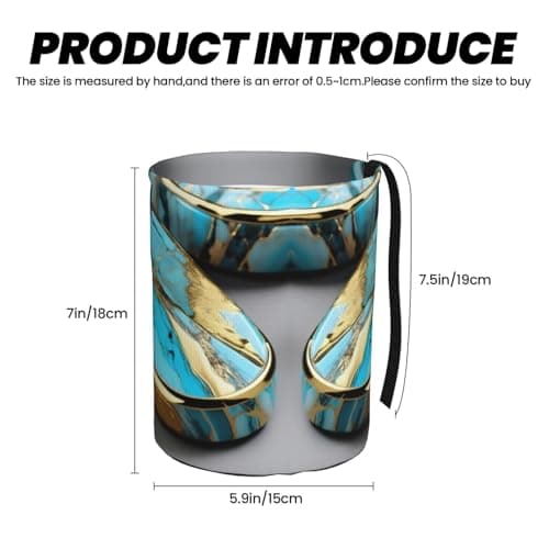 Turquoise Marble Car Trash Can Leak-Proof Organizer For Long Road Trips And Family Vacations — view 3