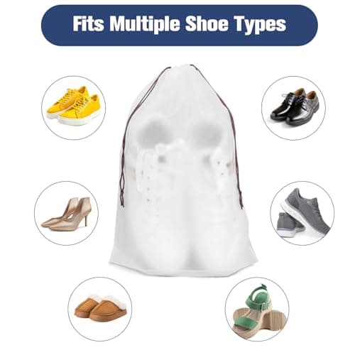 XXXFLOWER 26Pcs White Frosted Drawstring Shoe Storage Bags — view 6