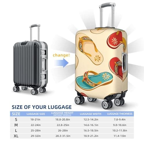 ZSUUGJ Summer Sandals Pattern Elastic Luggage Protector, Dustproof and Scratch-Resistant Travel Case Cover, Fits 18–32 Inch Suitcases — view 6