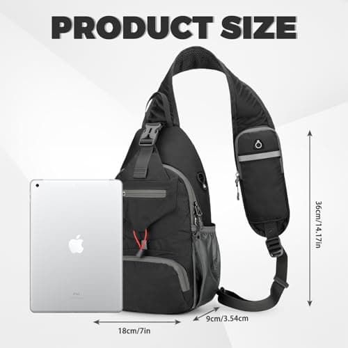 Aucuu Sling Bag Crossbody Backpack, Men's Chest Bag, Sling Backpack, Shoulder Cross Body Bag with Earphone Hole, Hiking Casual Daypack for Women Men Cycling Camping Travel — view 2