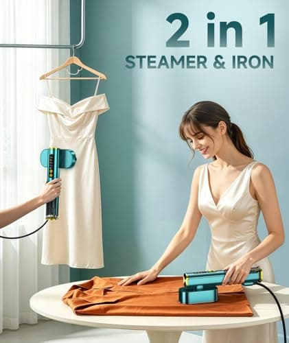 MGEELED Handheld Clothes Steamer 1200W | 15s Fast-Heat-Up Garment Iron — view 5