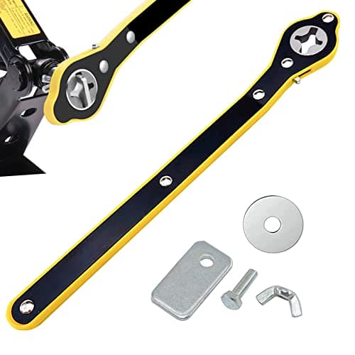 QISF Scissor Jack Ratchet Wrench | Labor-Saving | 360°Swivel Scissor Lift Speed Handle Wrench | Tire Wheel Jack Wrench with Universal Adapter for Travel/Truck/SUV