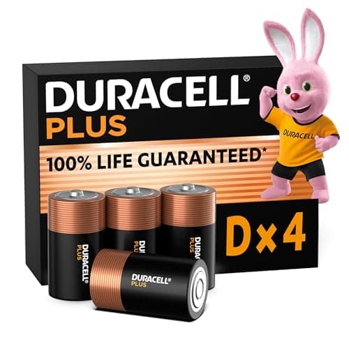 DURACELL Plus D Alkaline Batteries (4 Pack) 1.5V, LR20