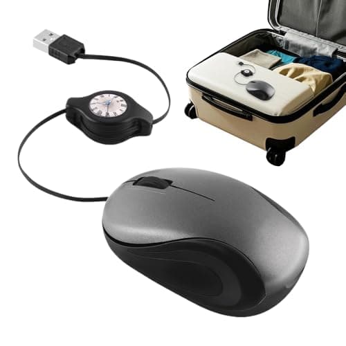 Travel Mice - Lightweight Type-C Wired USB Travel Mice - Optical Computer Accessories for Digital Nomads Programmers Gamers Business Work Desktop Home Coffee Shop