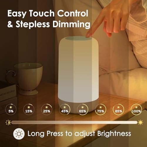 PIKOY Rechargeable Lamp, RGB & 10 Brightness LED Touch Night Light, 2400mah Cordless Battery Lamp for Bedroom & Portable Touch Lamps Bedside, Fun Gifts for Women, Baby, Kids, Bedroom, Living Room — view 2