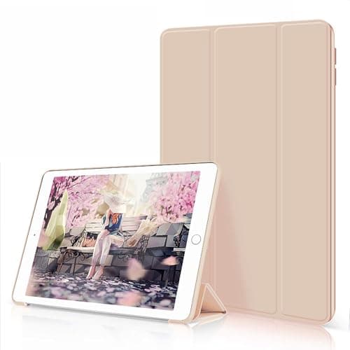 [TECH SHEK] Case for iPad (9.7-Inch, 2018/2017 Model, 6th/5th Generation), Smart Cover Auto Wake/Sleep (Gold)