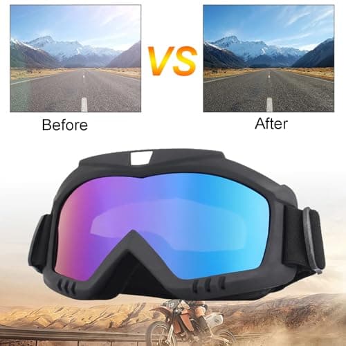 VJK Bike Motorcycle Goggles for Riding, Dirt, Ski, ATV, Racing - Motocross Helmet Windproof Glasses for Adults — view 4