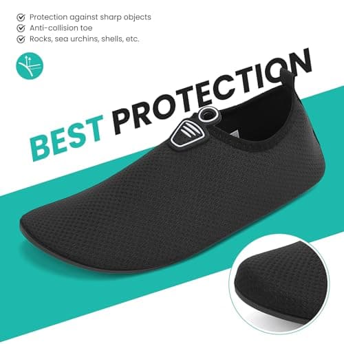 sportvibe Water Shoes Beach Shoes Lightweight Barefoot Aqua Quick Dry Breathable Swim for Women Men Surfing Running Driving Pool Yoga (Black,10.5 UK/45 EU) — view 6