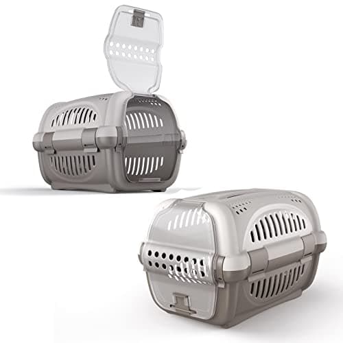CAT CENTRE Grey Pet Carrier, Portable Cat Kitten Puppy Transporter, 51 cm