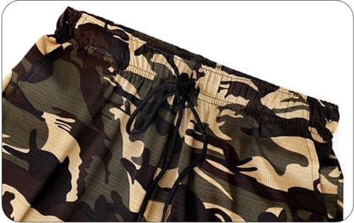 2026 Men's Camo T-Shirt Sport Fitness Short Sleeve Crew Neck Shirt Cargo Trousers Outdoor Hiking Drawstring Pocket Athletic Jogging Bottoms Set, yellow, XL — view 6