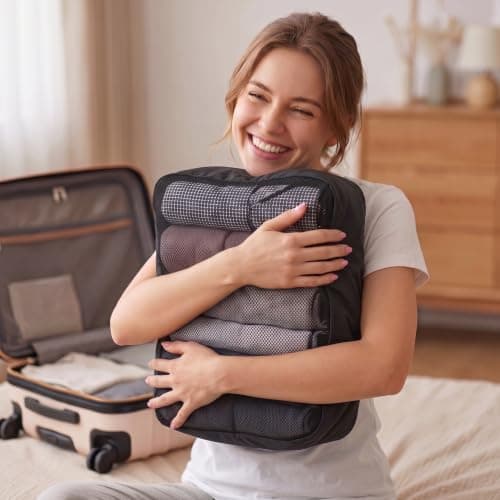 6pcs Foldable Large Packing Cubes, Travel Suitcases Organiser (Black) — view 2
