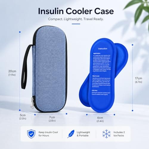 Insulin Pen Case - Insulin Cool Bag - Medicine Travel Cooler (Denim Blue) — view 2