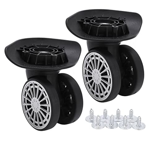 Alomejor Suitcase Repair Maintenance Wheels Silent Sturdy Easy Installation for Luggage Repairers and Travelers PPPET Yellow 2x Castor 8x Screw — view 6