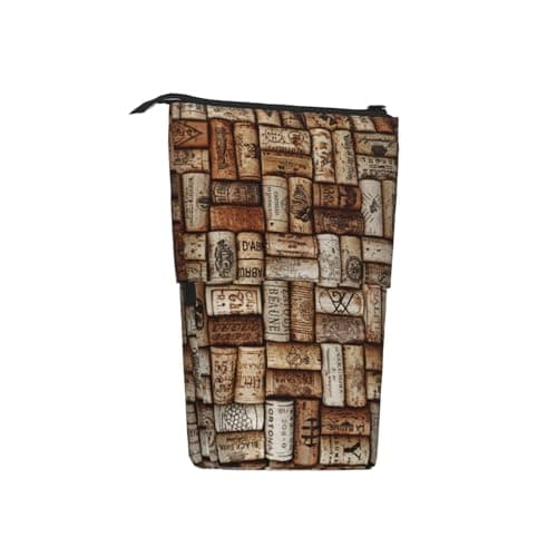 Longzehao Wine cork Print Telescopic Pencil Bag Pen Holder Pop Up Storage Case,Standing Portable pen Case — view 2