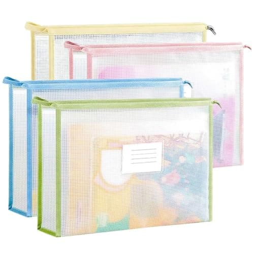 HEEPDD A4 Document Pouch, 4 Pack Zippered Folder (4pcs Set) — view 2