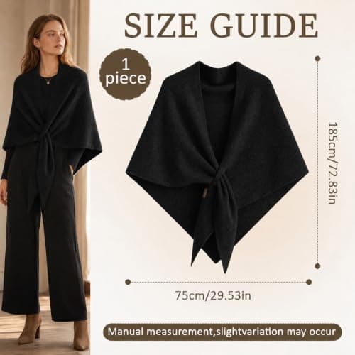 Celsano Triangle Pashmina Shawls and Wraps 185*75cm Knitted Shawl for Women — view 2