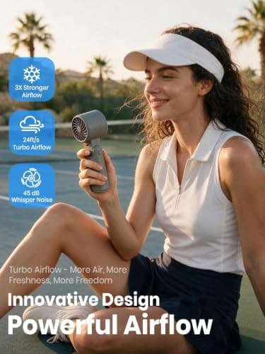 Deyhoc Handheld Fan Rechargeable with LED Display & Clip, 1-199 Speed — view 2