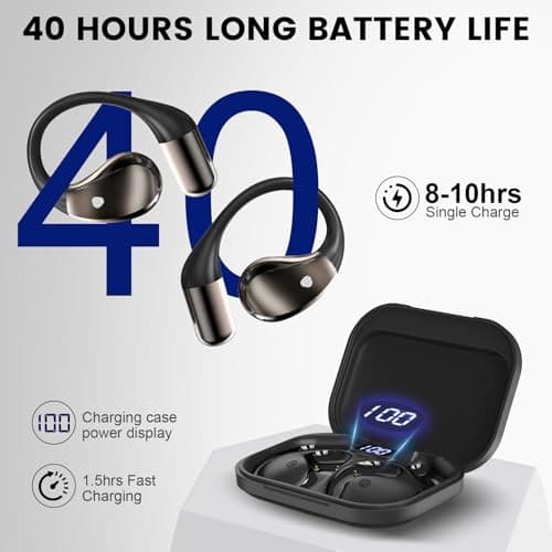 Bluetooth 6.0 Open Ear Wireless Earbuds, IPX7 Waterproof Sport Headphones — view 4