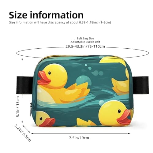 Fanny Pack For Women Men Everywhere Belt Bag Waterproof Fashion Crossbody Waist Packs Rubber Ducks Hip Bum Bag With Adjustable Strap For Outdoor Hiking Running Travel — view 2