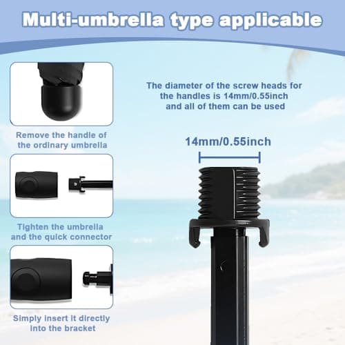 UMCHU 1 Pcs Buggy Umbrella, Umbrella, for Golf Trolleys, Beach Chairs,etc. — view 4