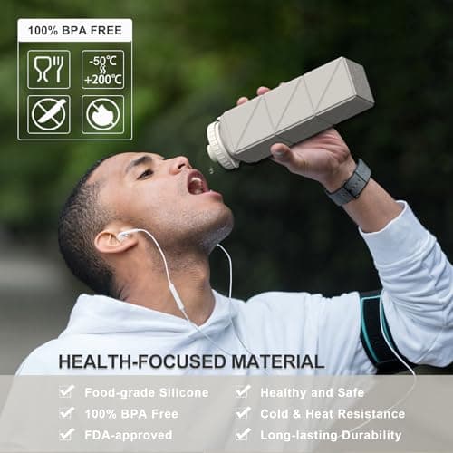 BEAUTAIL Collapsible Water Bottle 610 mL, Silicone Travel Water Bottle — view 2