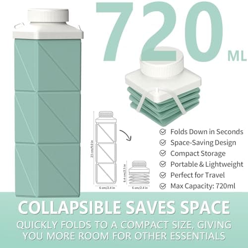 BEAUTAIL Collapsible Water Bottle 720 ml, Portable Travel Water Bottle — view 2